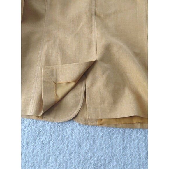 Lafayette 148 NY Size 4 Gold 2 Button Down Cotton/Linen Pockets Jacket Blazer - Picture 8 of 10
